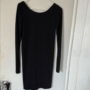 Zara Black Bodycon Scoop Neck Dress for Night Out